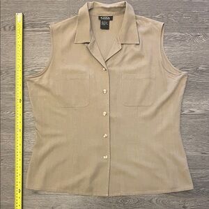 Women's 100% silk Tan Sleeveless Top